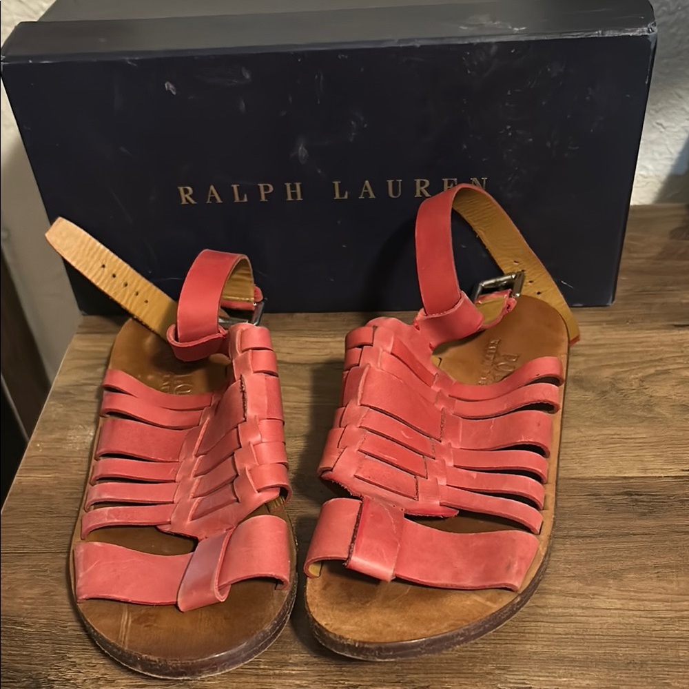 Ralph Lauren Women's Red Sandals Made In Spain